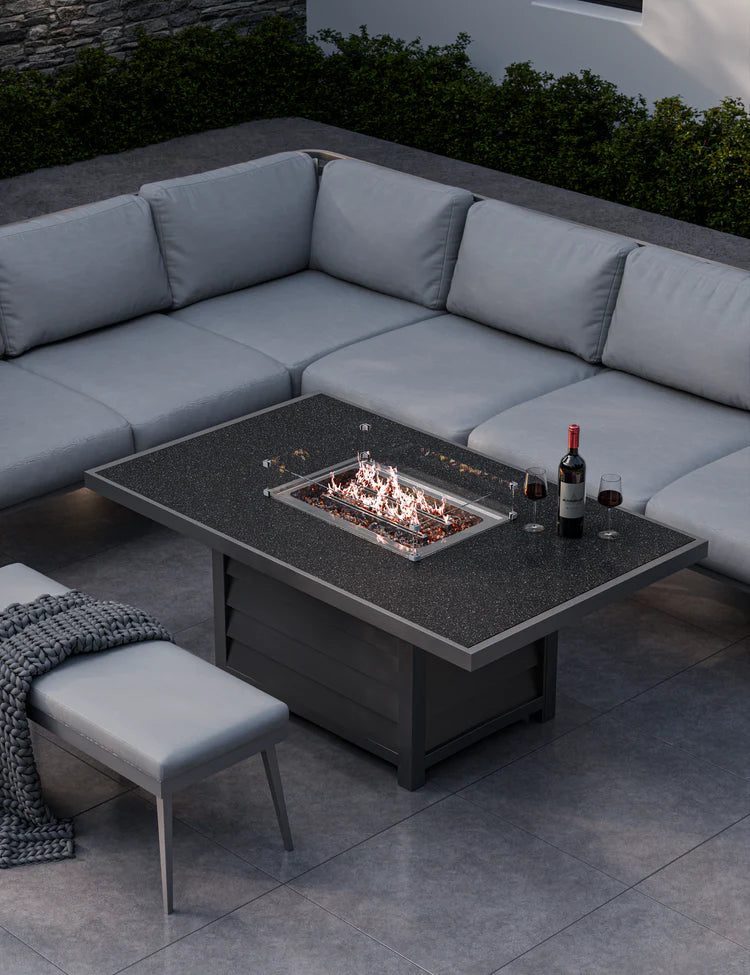 Mayfair Grey Firepit 8 Seater Dining set