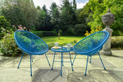 Monaco Blue Egg Chair Bistro Set