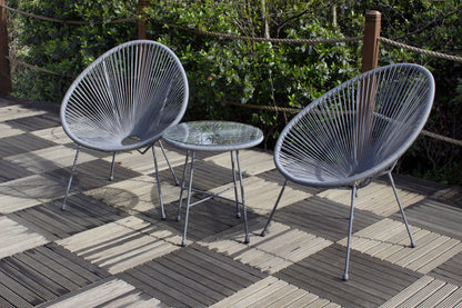 Monaco Grey Egg Chair Bistro Set