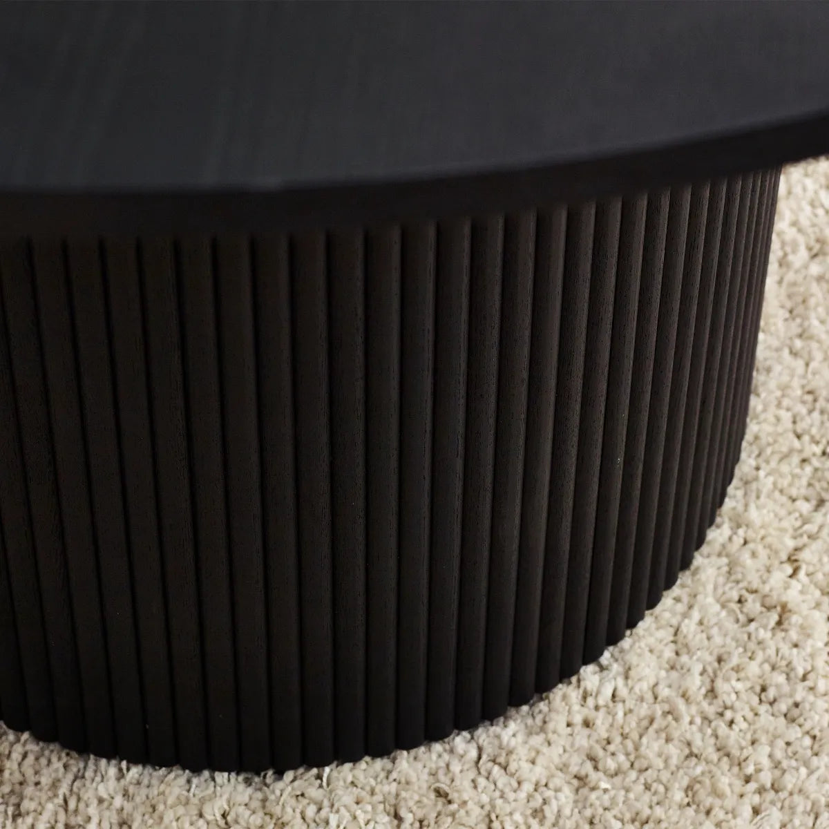 Marino Black Fluted Round Dining Table