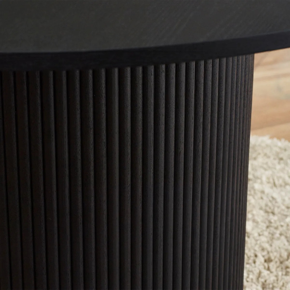 Marino Black Fluted Round Dining Table