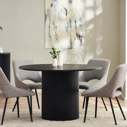 Marino Black Fluted Round Dining Table