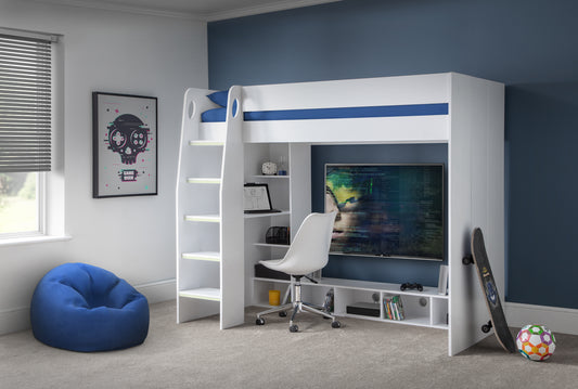 Blake Highsleeper with Desk White