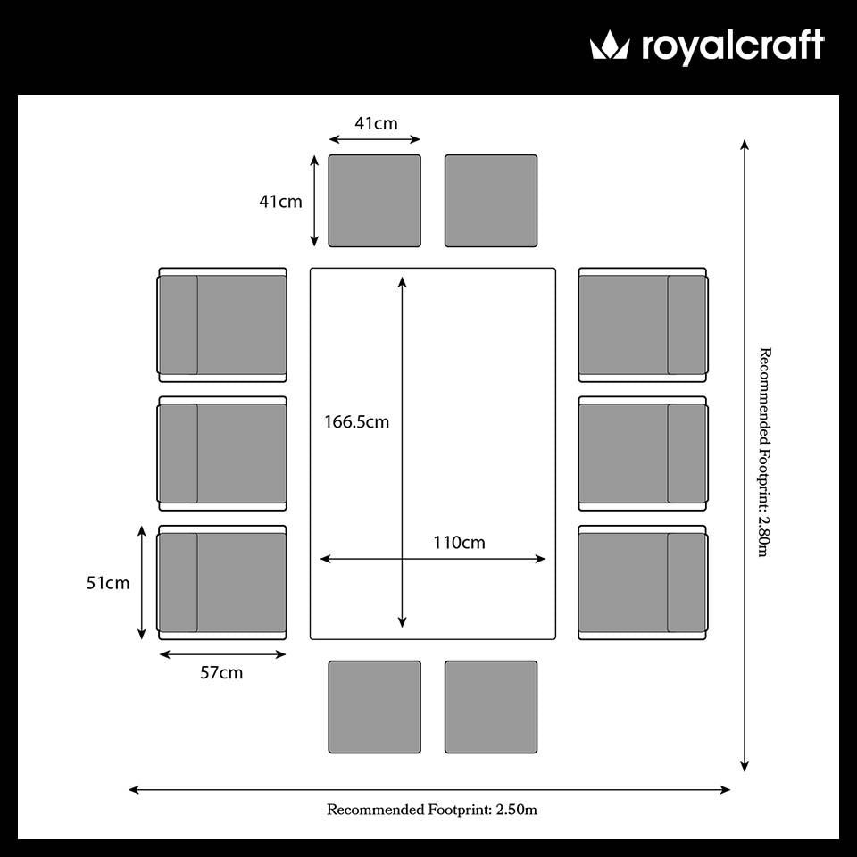Cannes Grey 10 Seater Cube set