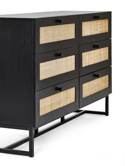 Osaka Wide Chest of Drawers Black