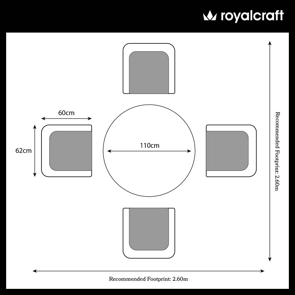 Paris 4 Seater Dining Carver Set