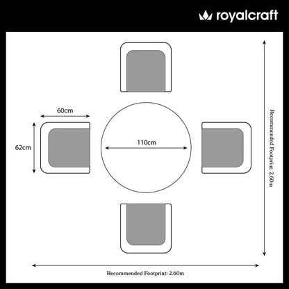 Paris 4 Seater Dining Carver Set