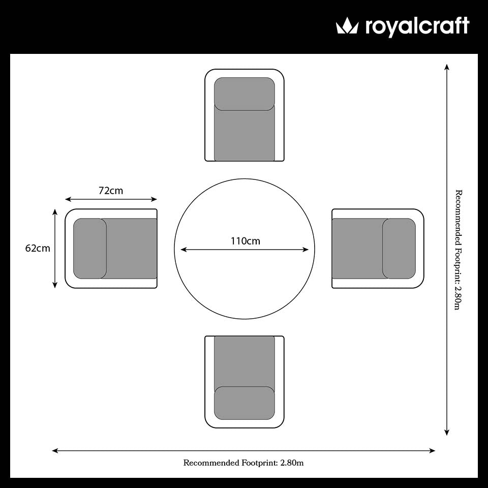 Paris 4 Seater Dining Imperial Set