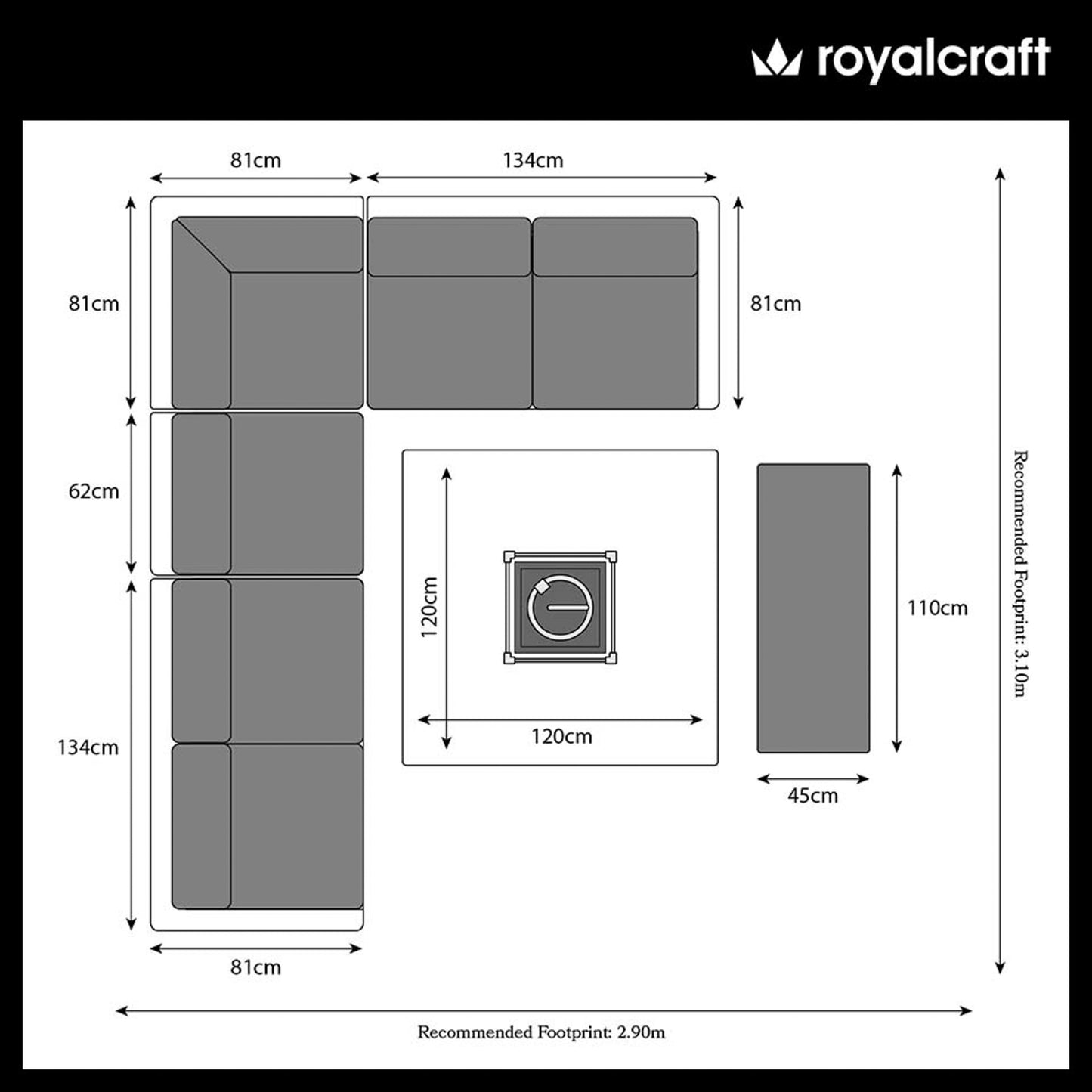 Paris 8 Seater Square Corner Dining Set