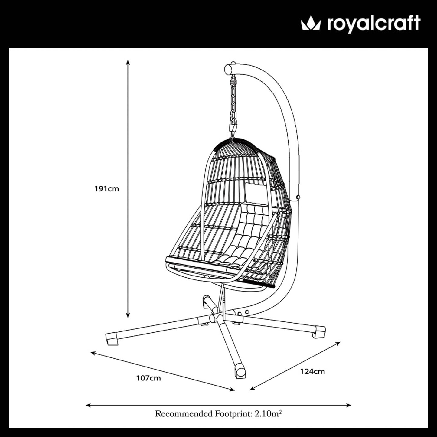 Relaxer Hanging Rattan Pod Chair