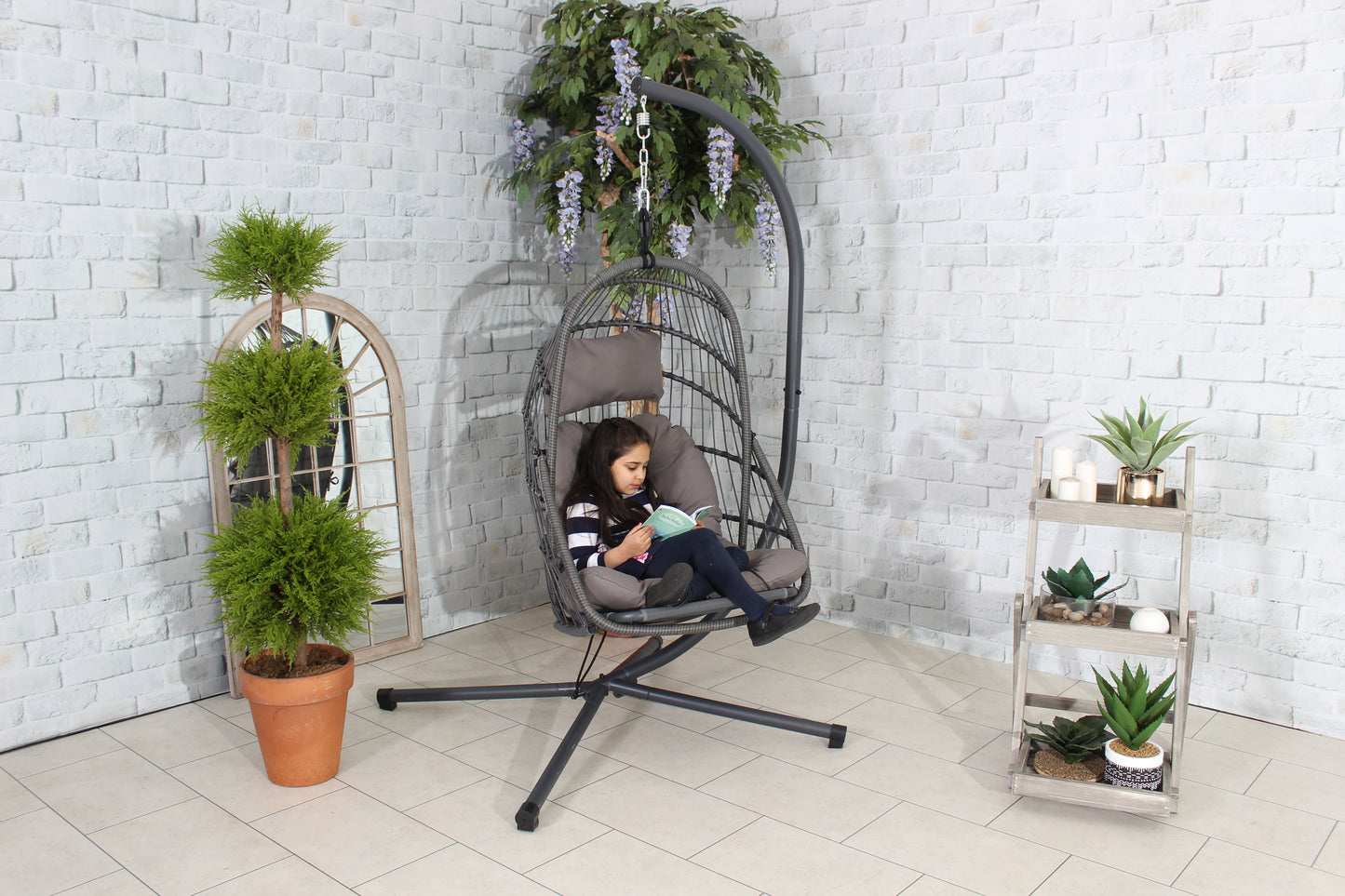 Relaxer Hanging Rattan Pod Chair