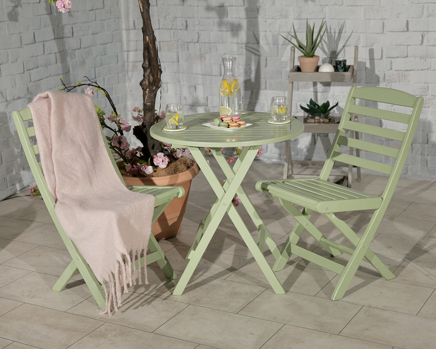 Porto Green Folding Bistro Set