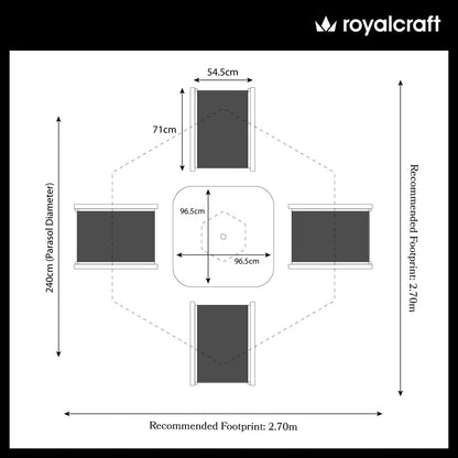 Rio 4 Seater Stacking Dining Set