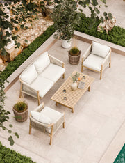 Roma 4 Seater Double Lounge Set with Rectangular Coffee Table
