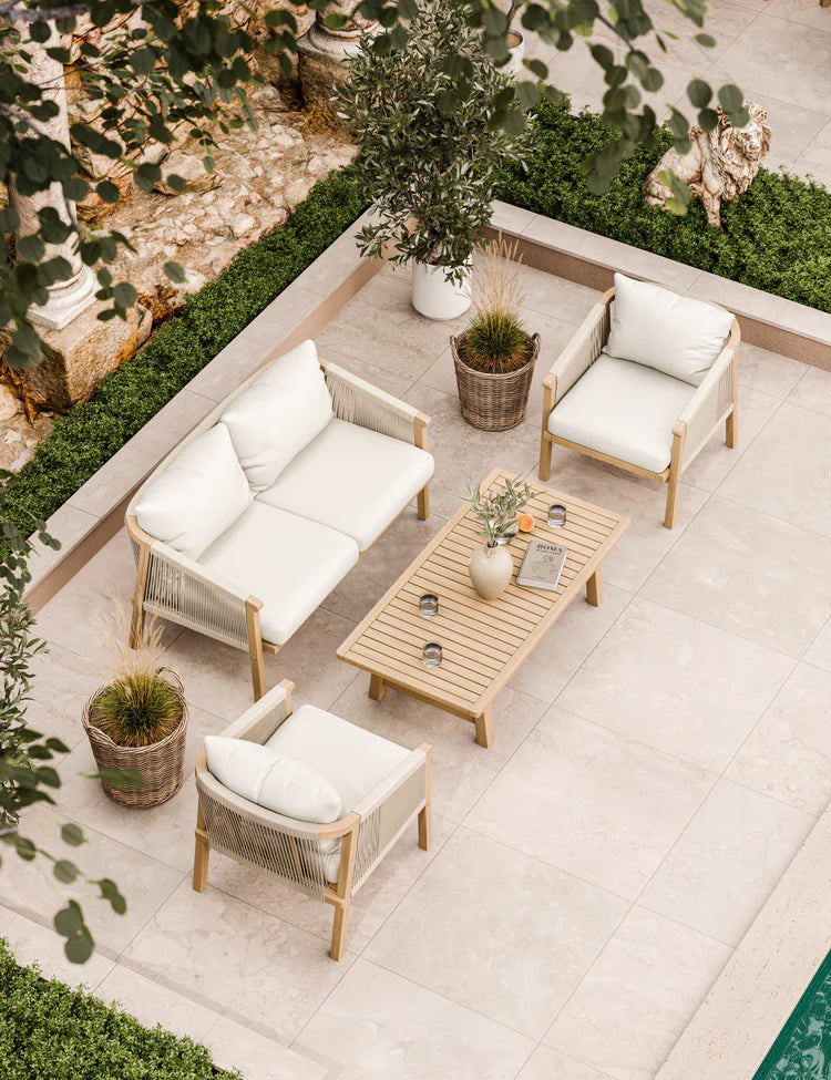 Roma 4 Seater Double Lounge Set with Rectangular Coffee Table