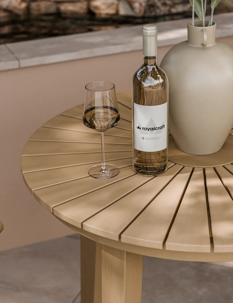Roma Sunray Bistro Table with Roma Rope Stacking Chairs