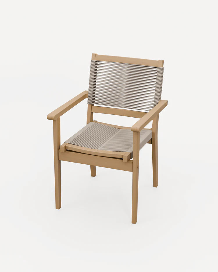 Roma Sunray Bistro Table with Roma Rope Stacking Chairs