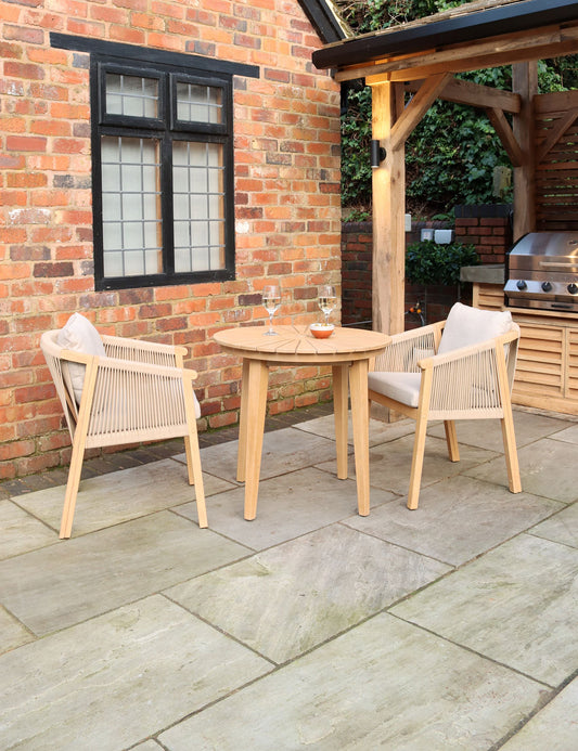 Roma Round Sunray Bistro Table with 2 Roma Dining Chairs