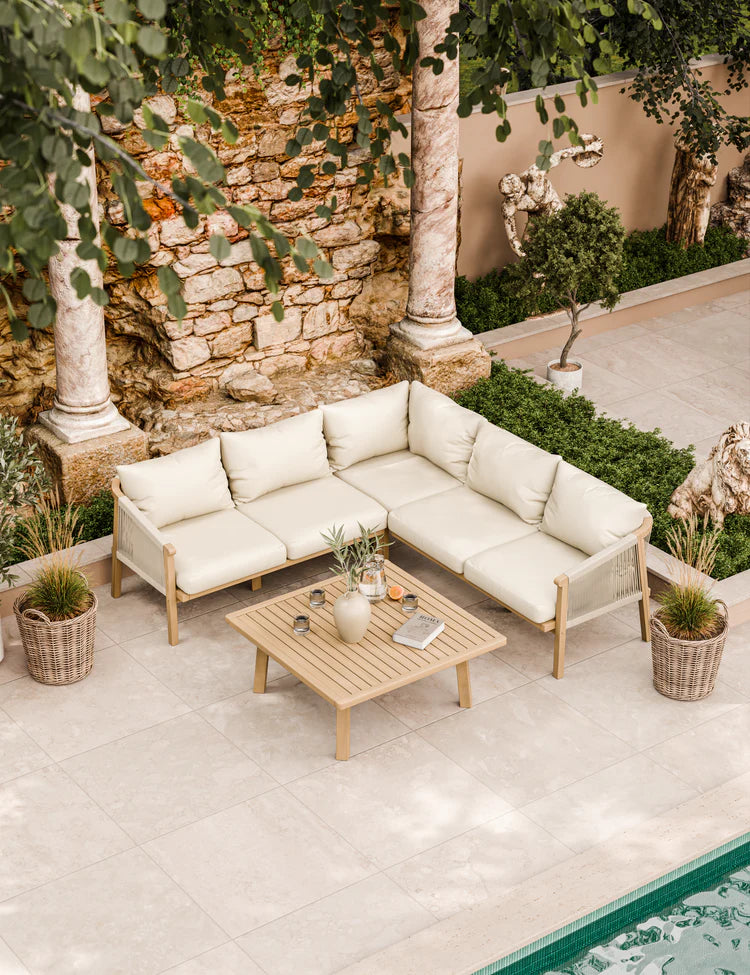 Roma 5 Seater Corner Lounge Set with 90cm Square Coffee Table