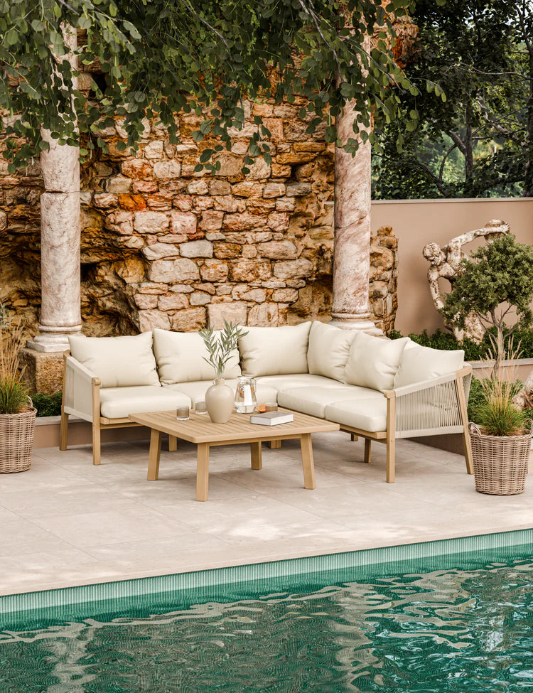 Roma 5 Seater Corner Lounge Set with 90cm Square Coffee Table