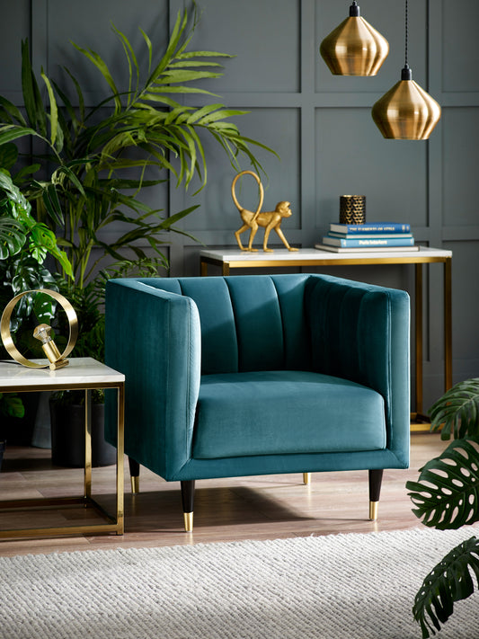 Beziers Chair Teal Velvet