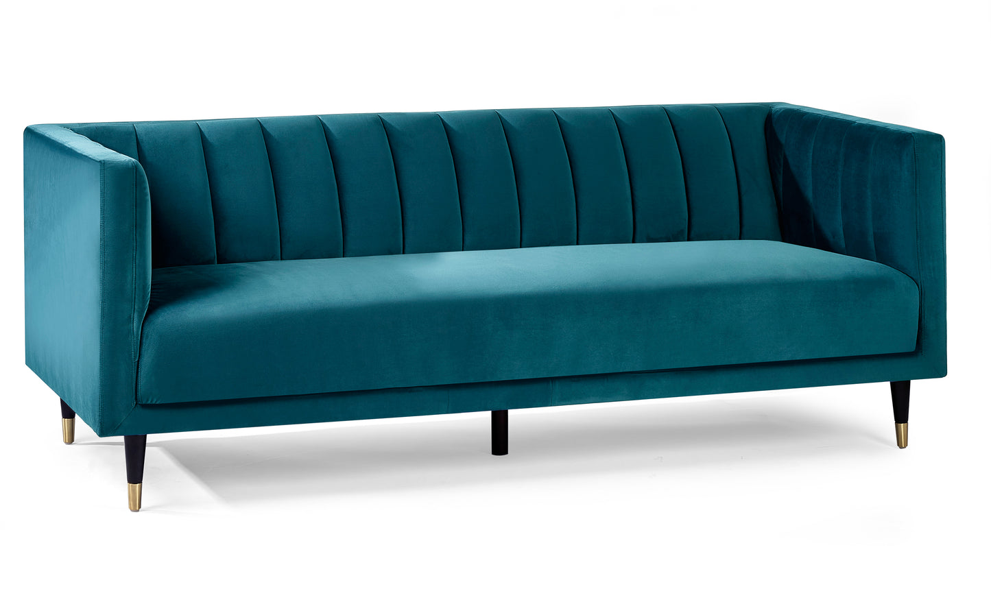 Beziers 3 Seater Sofa Teal Velvet