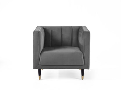 Beziers Chair Grey Velvet