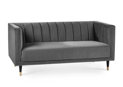 Beziers 2 Seater Sofa Grey Velvet