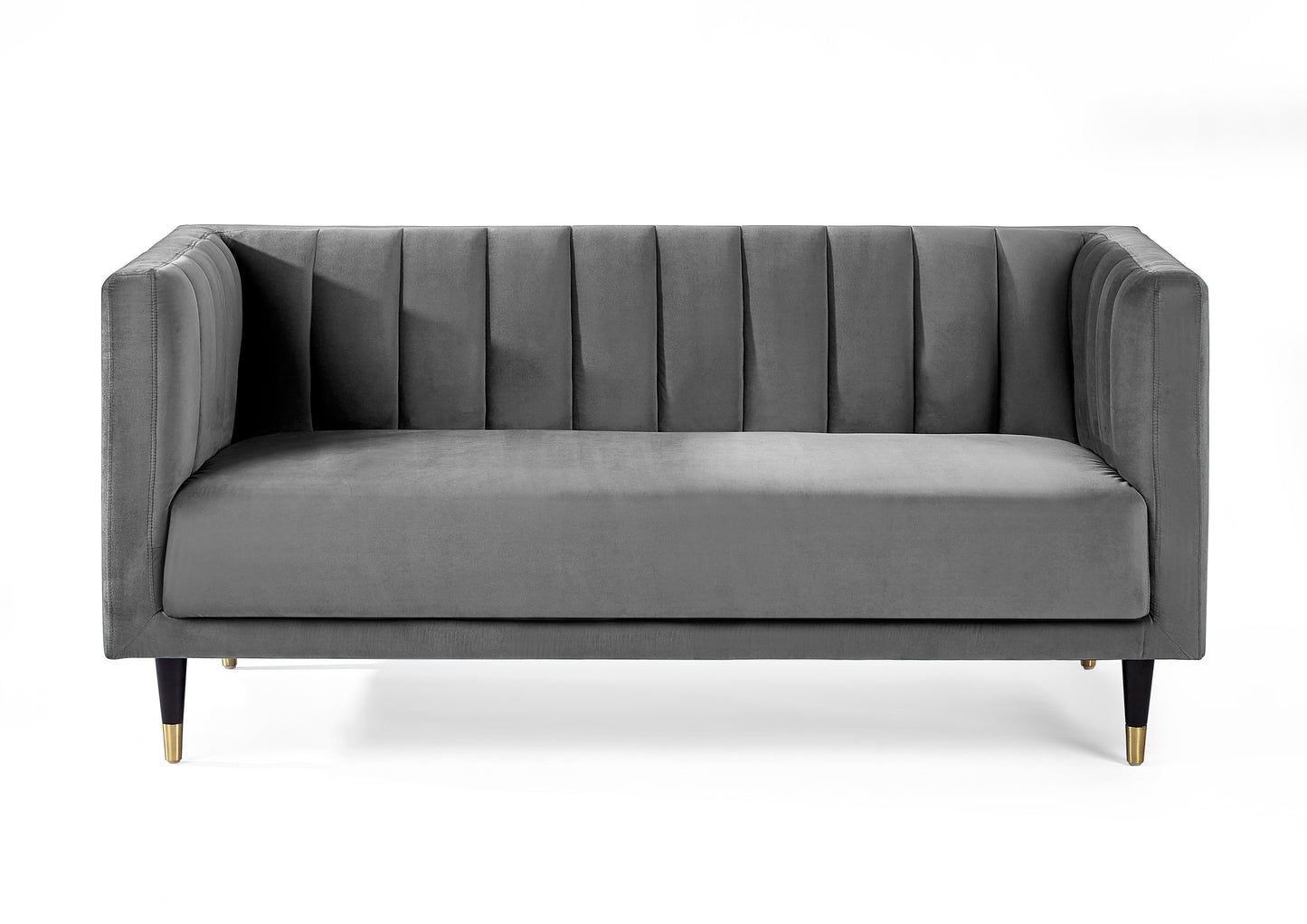 Beziers 2 Seater Sofa Grey Velvet