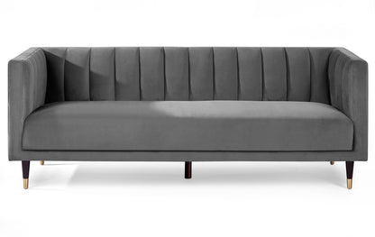 Beziers 3 Seater Sofa Grey Velvet