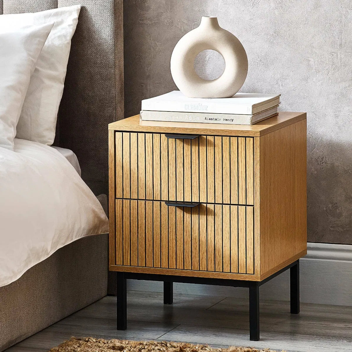 Sia 2 Drawer Bedside Table