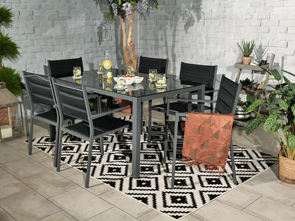 Sorrento 6 Seater Padded Chair Dining Set