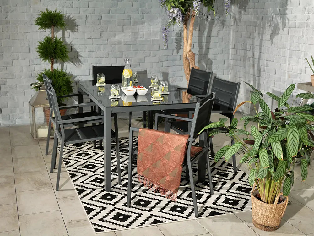 Sorrento 6 Seater Padded Chair Dining Set