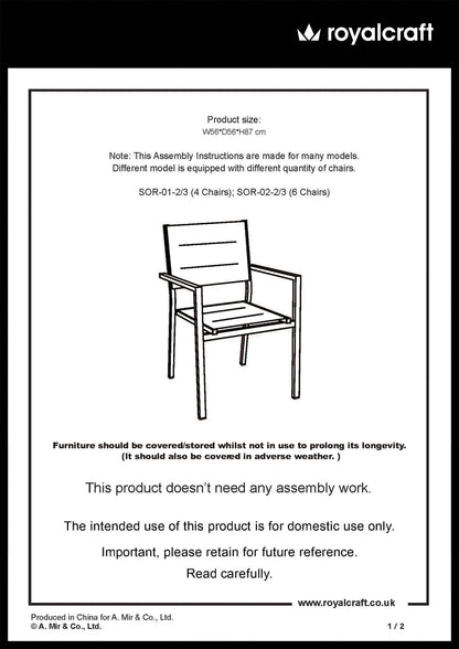 Sorrento 6 Seater Padded Chair Dining Set