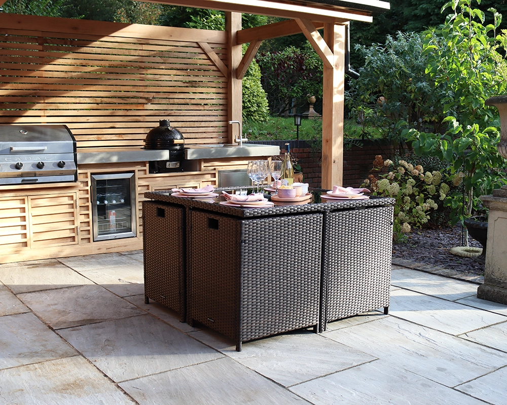 Nevada Brown 4 Seater Cube Set
