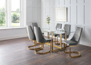 Pair of Vittoria Dining Chairs Grey Velvet