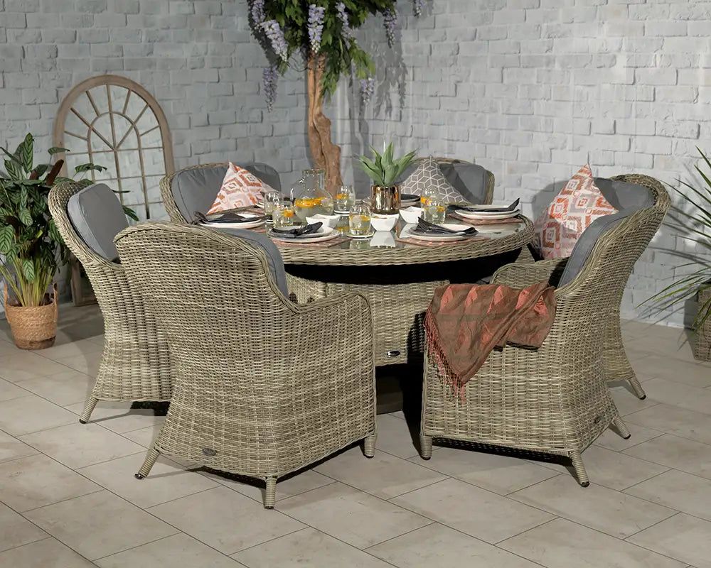 Wentworth 6 Seater Round Imperial Dining Set