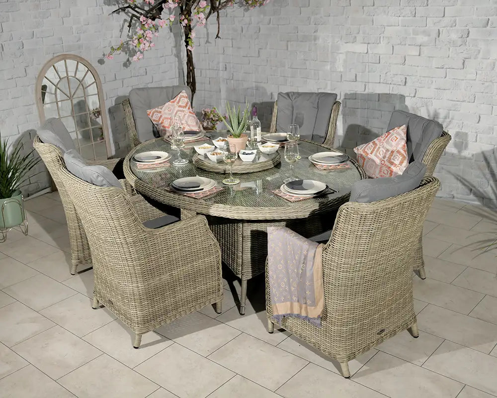 Wentworth 6 Seater Ellipse Highback Dining Set