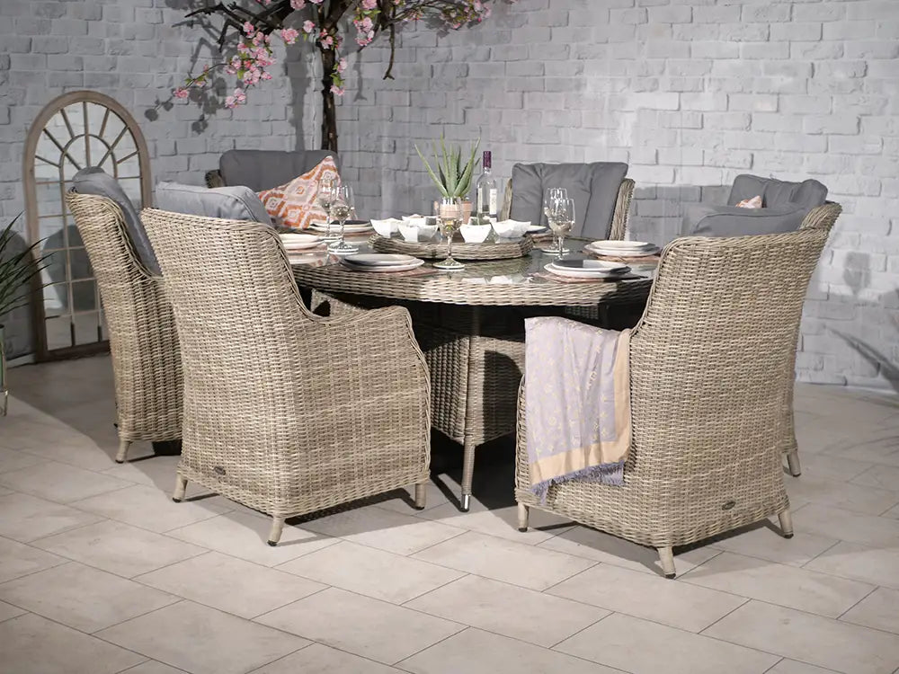 Wentworth 6 Seater Ellipse Highback Dining Set