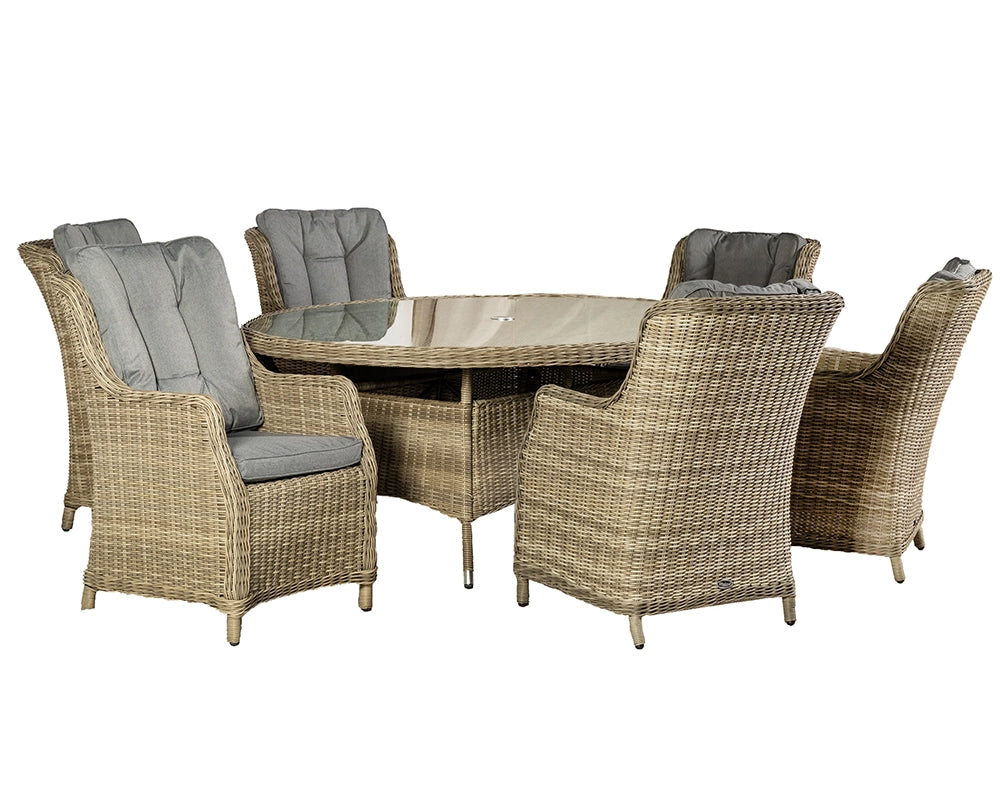 Wentworth 6 Seater Ellipse Highback Dining Set