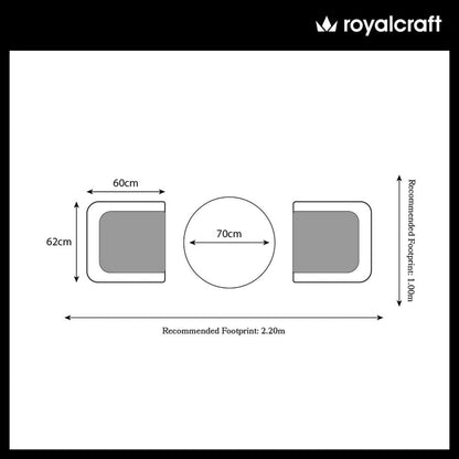 Wentworth Bistro Set with 2 Carver Chairs