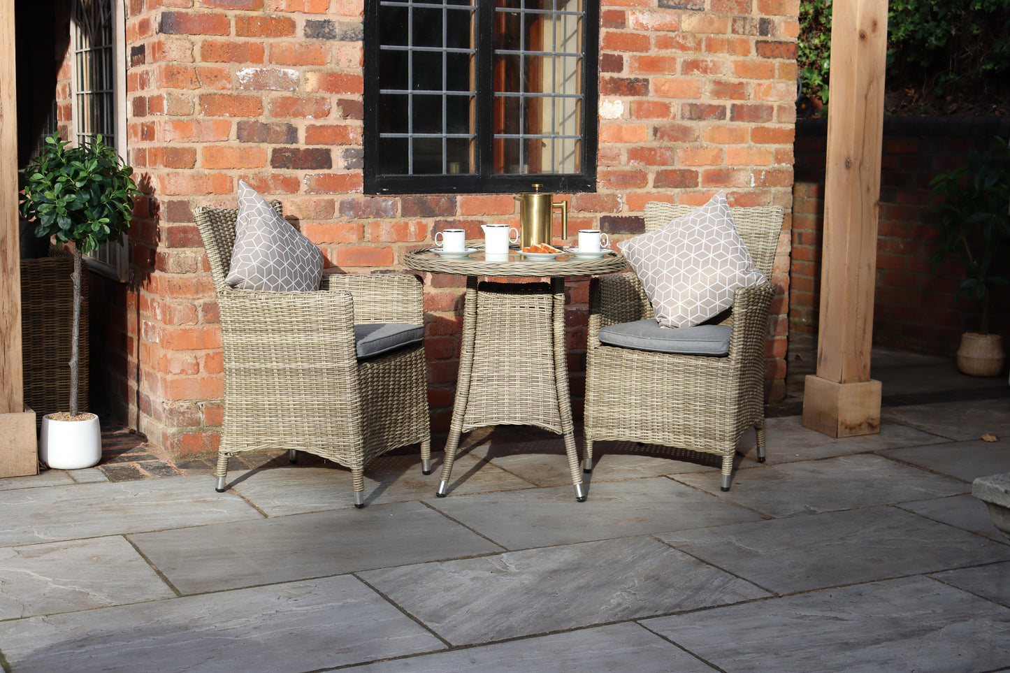 Wentworth Bistro Set with 2 Carver Chairs