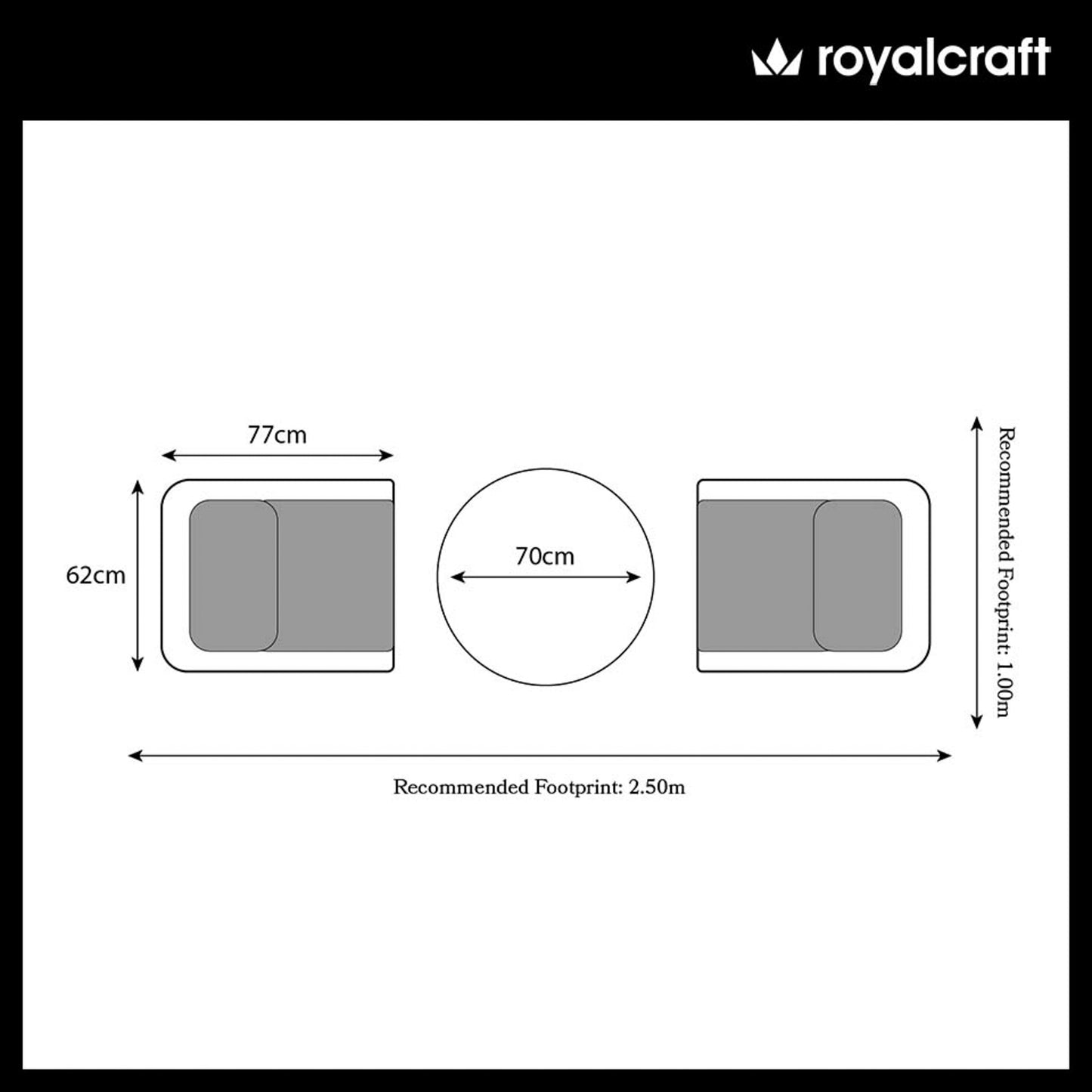 Wentworth 2 Seater Highback Round Bistro Set