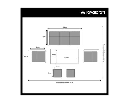 Wentworth 7 Seater Sofa Dining Set