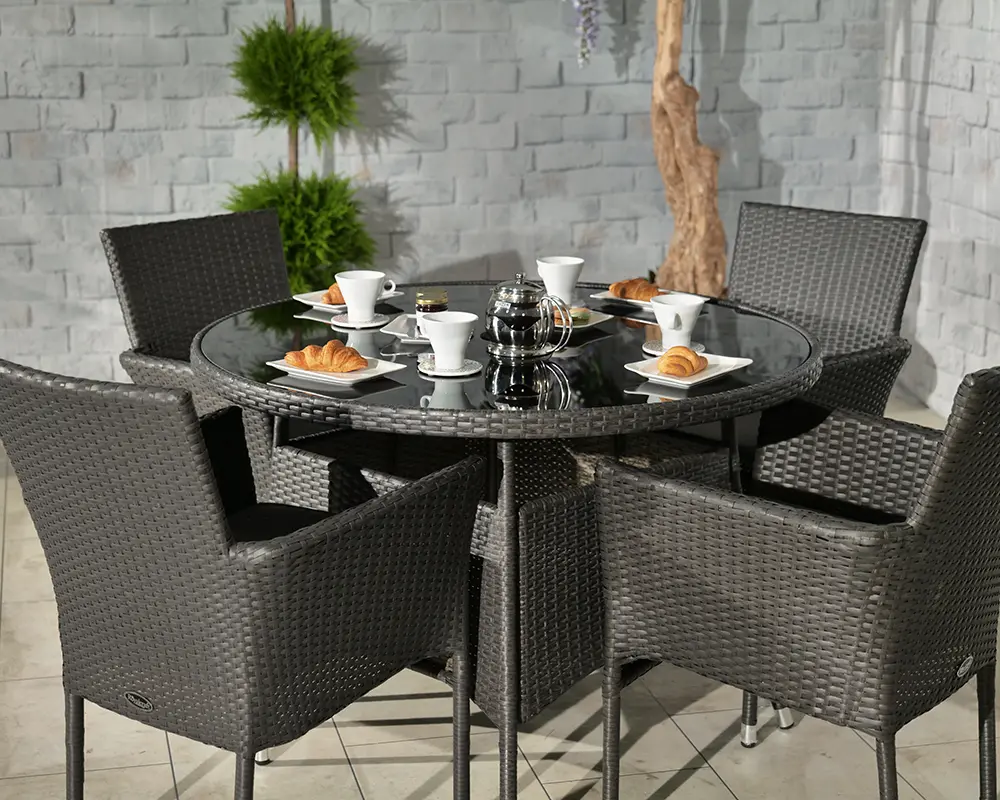 Malaga 4 Seater Round Dining Set