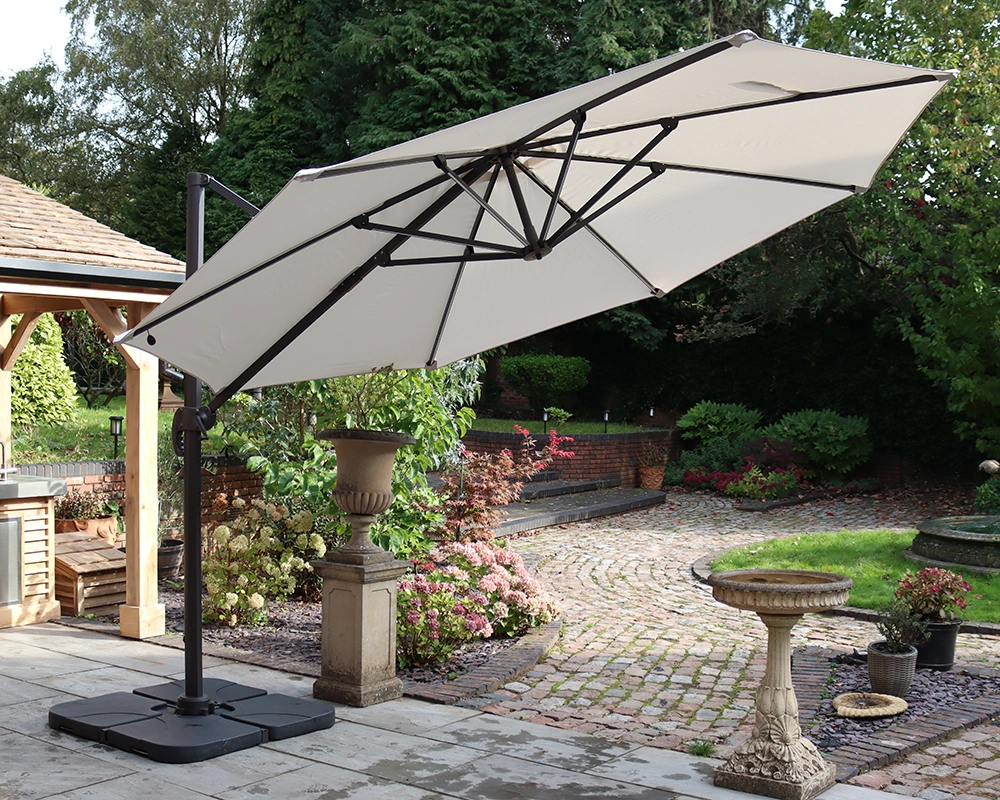 Ivory Parasol with LED strip lights