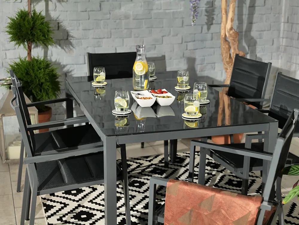 Sorrento 6 Seater Padded Chair Dining Set