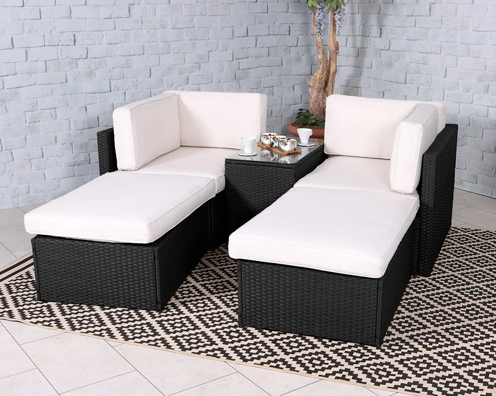 Berlin Black 4 Seater Multi Setting Relaxer Set