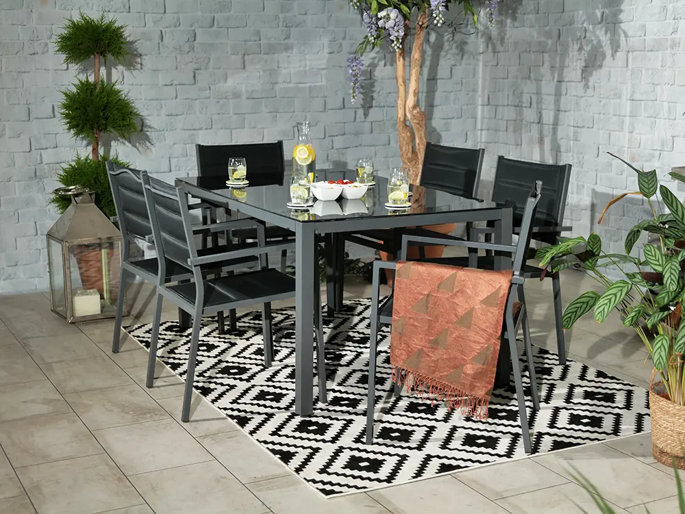 Sorrento 6 Seater Padded Chair Dining Set