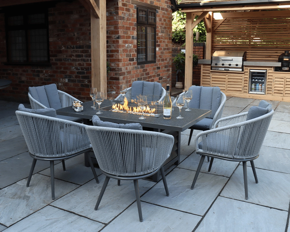 Aspen 6 Seater Fire Pit Table Set